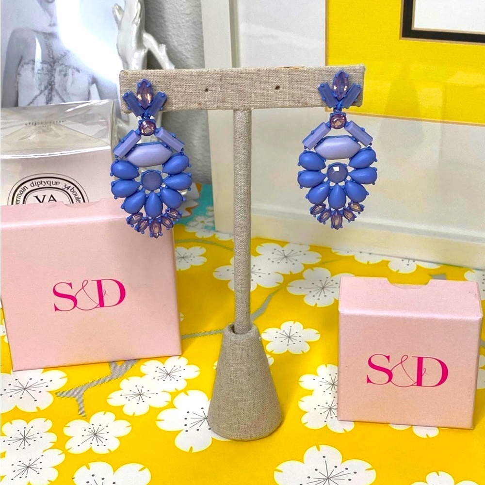Stella & Dot Heck Yes 2 in 1 Earrings in Lavender (Citrine Color already sold)